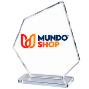 trofeo acrílico transparente mundo shop